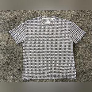 IKE BEHAR Black And White knit short sleeve shirt XL